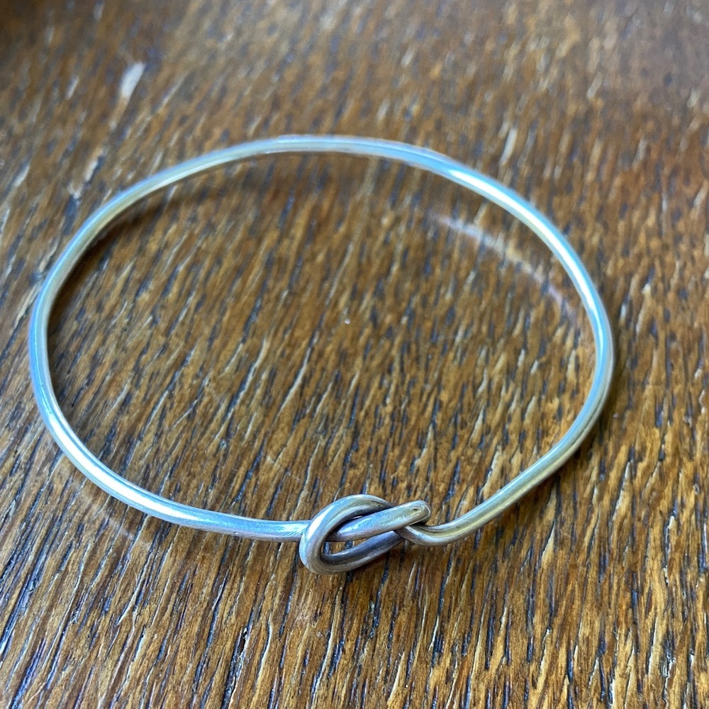 Modernist Sterling Silver Knot Bangle